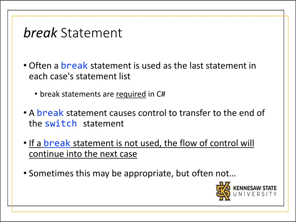 break statement