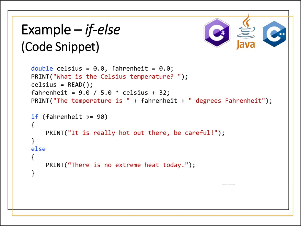 example example if if else code snippet code