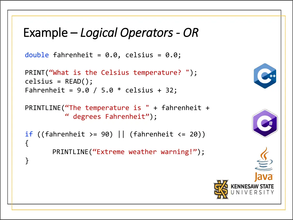 example example logical operators logical