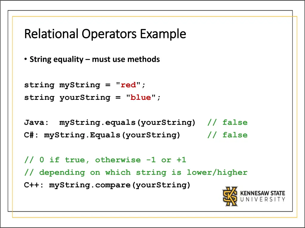 relational operators example relational operators 1