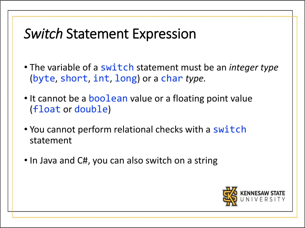 switch switch statement expression statement