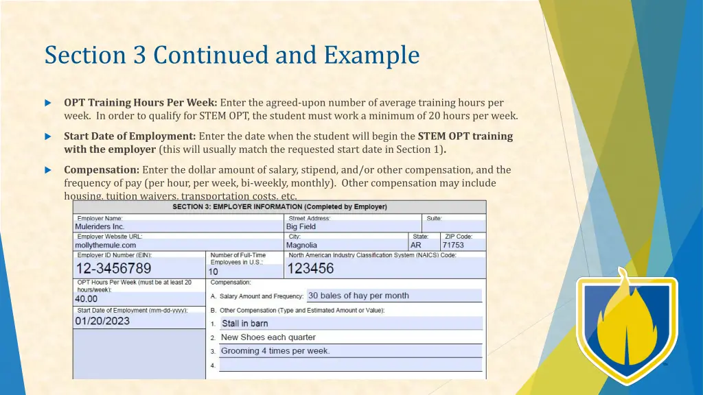 section 3 continued and example