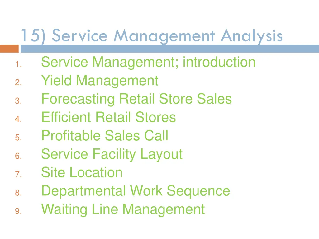 15 service management analysis