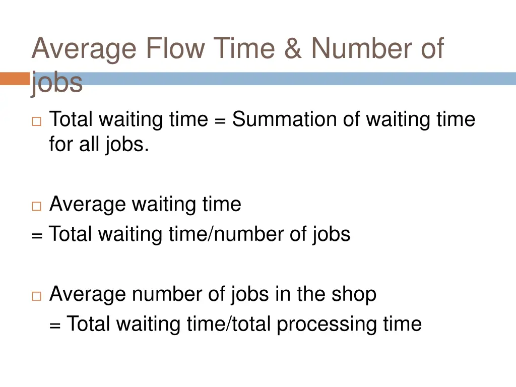 average flow time number of jobs