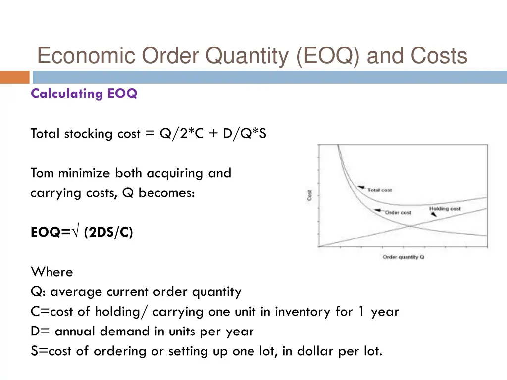 economic order quantity eoq and costs 1