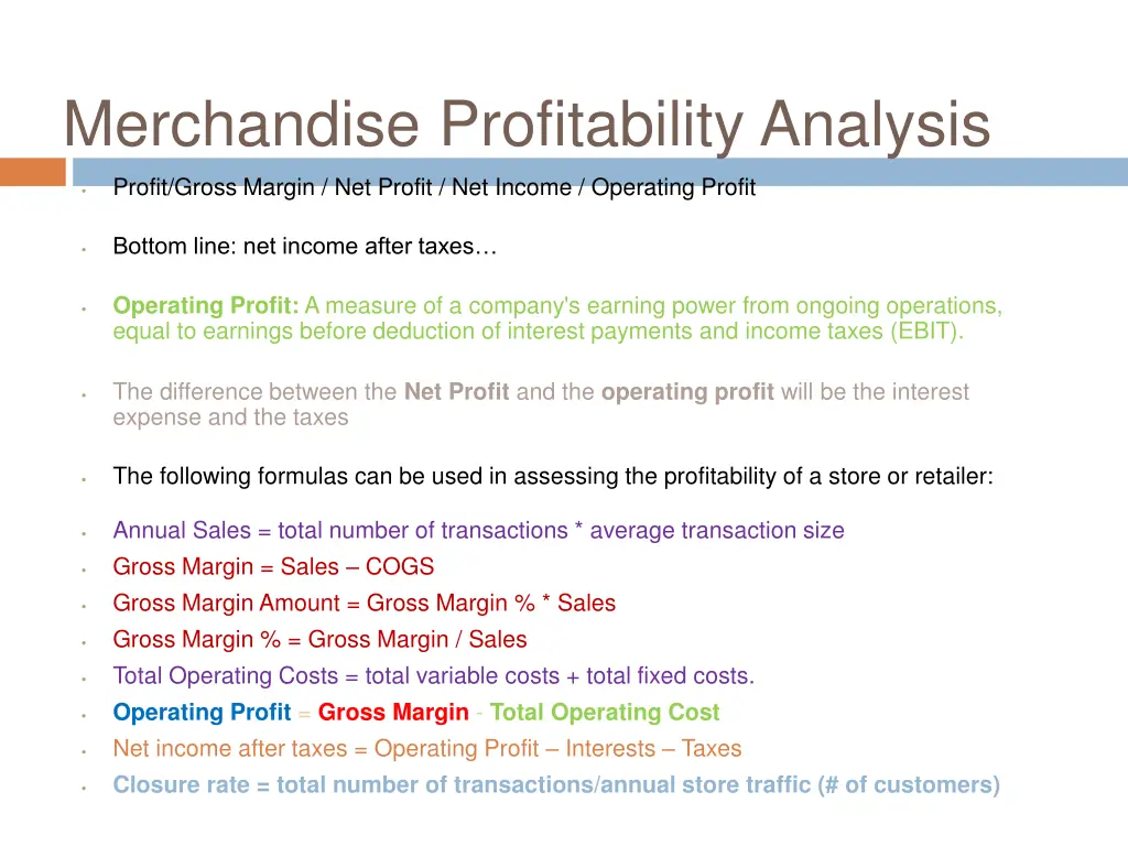 merchandise profitability analysis