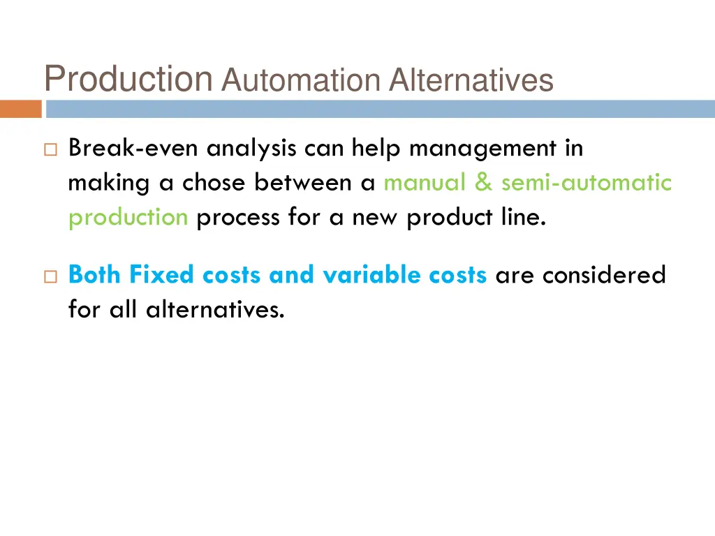 production automation alternatives