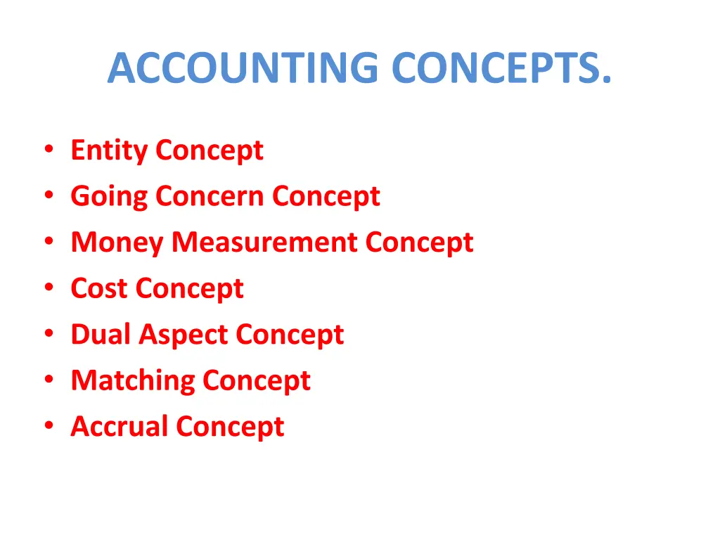 accounting concepts