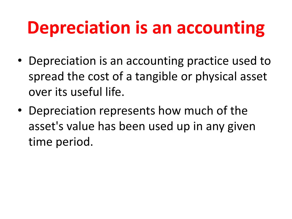 depreciation is an accounting