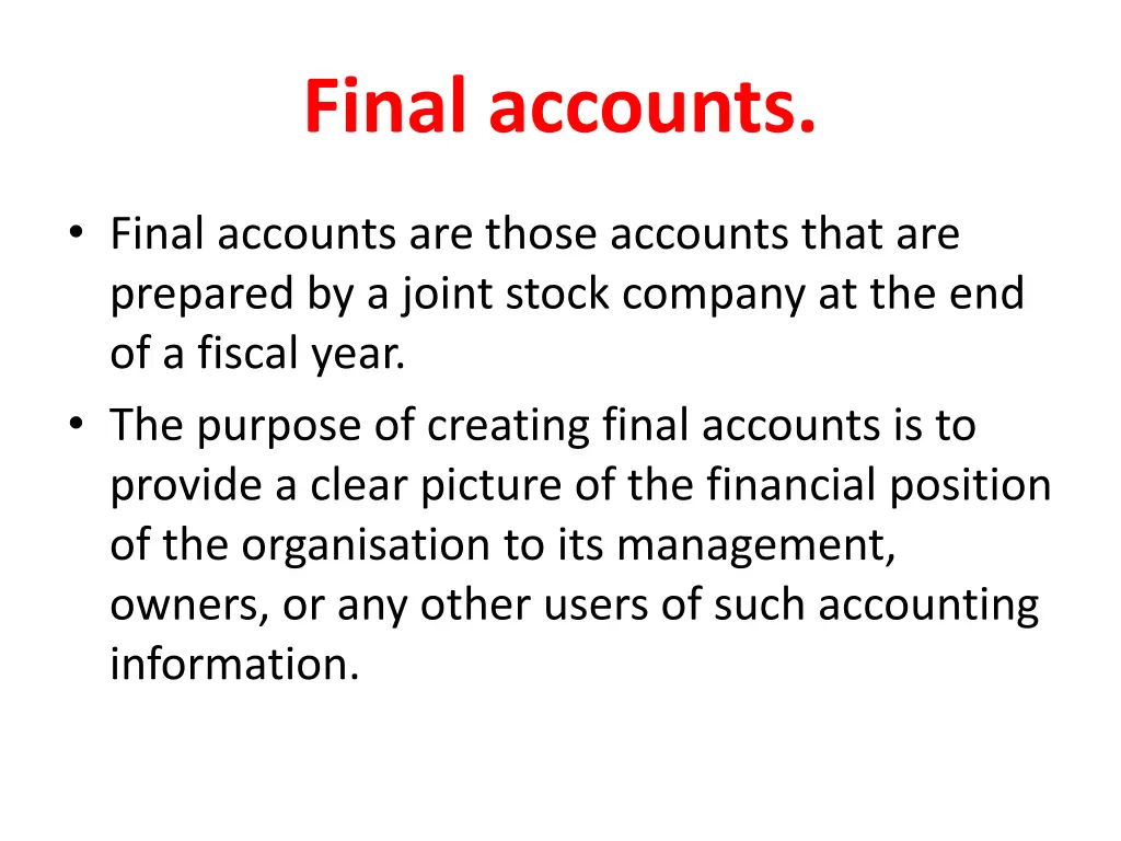 final accounts