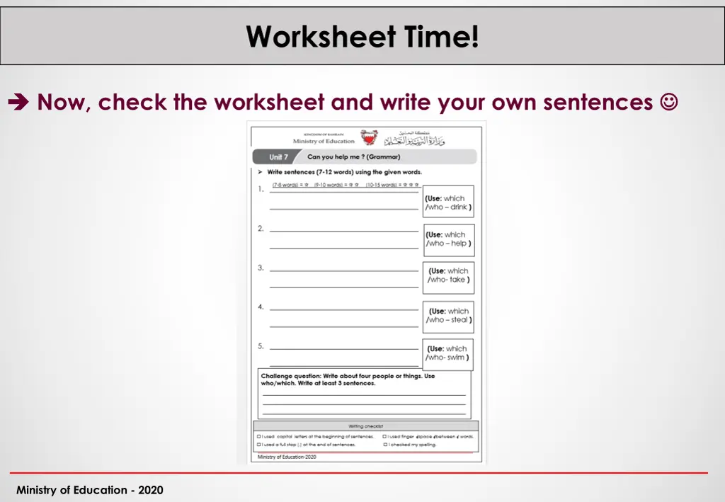 worksheet time