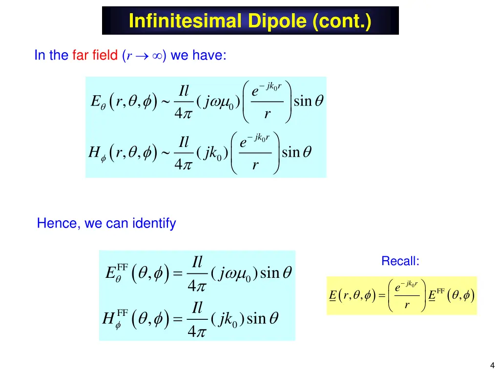 infinitesimal dipole cont 1