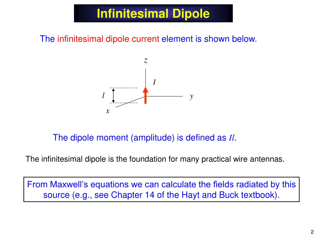infinitesimal dipole