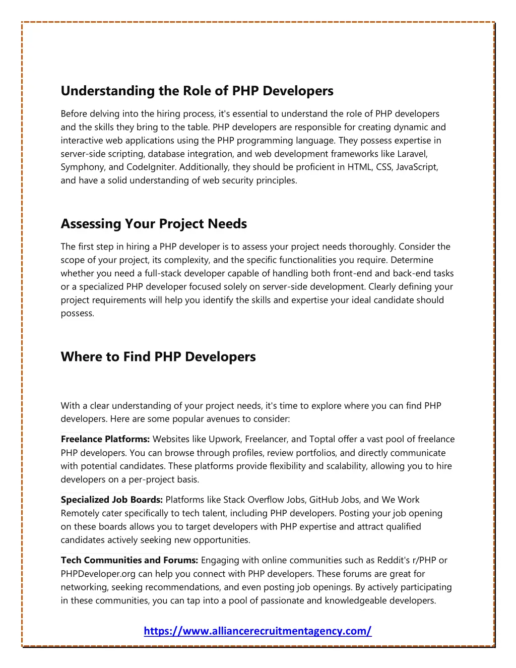 understanding the role of php developers