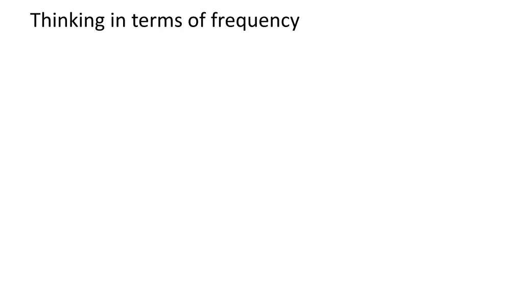 thinking in terms of frequency