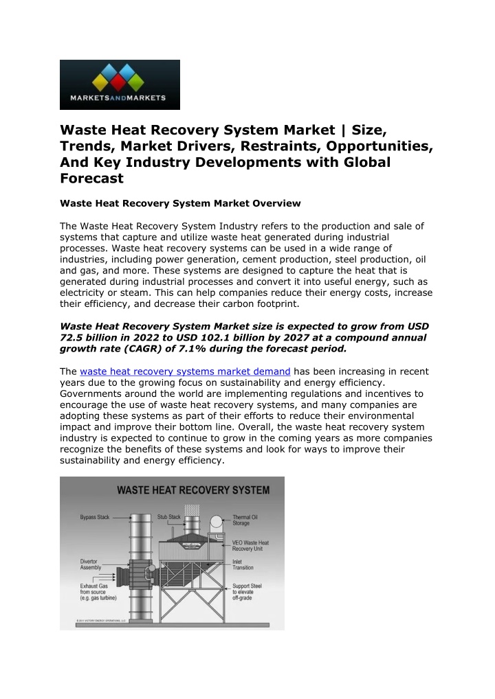 waste heat recovery system market size trends