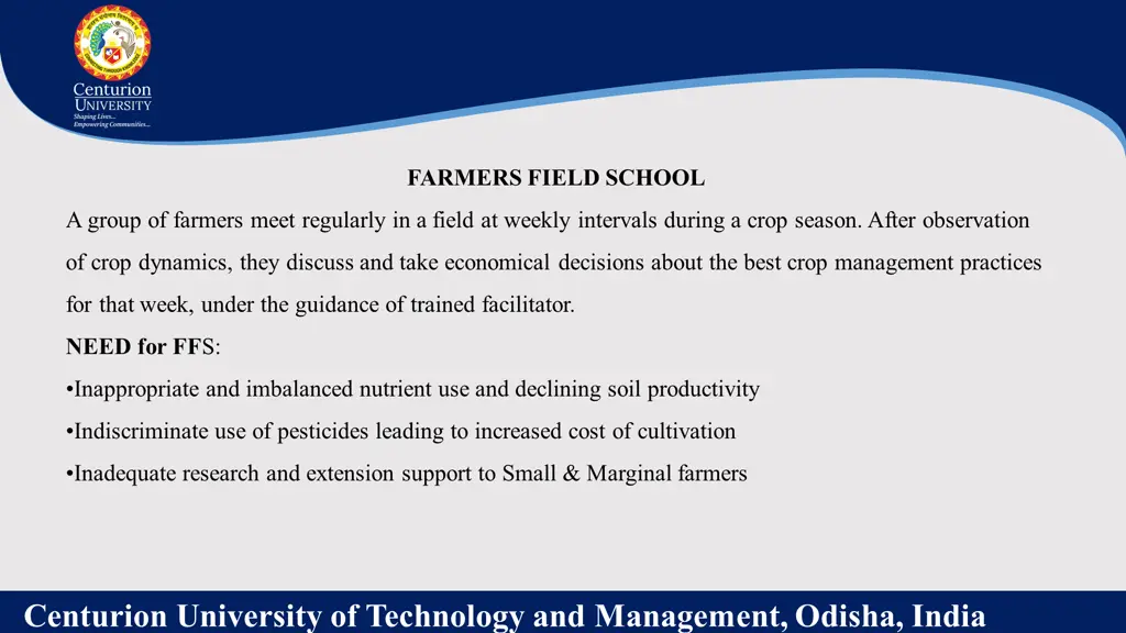 farmers field school