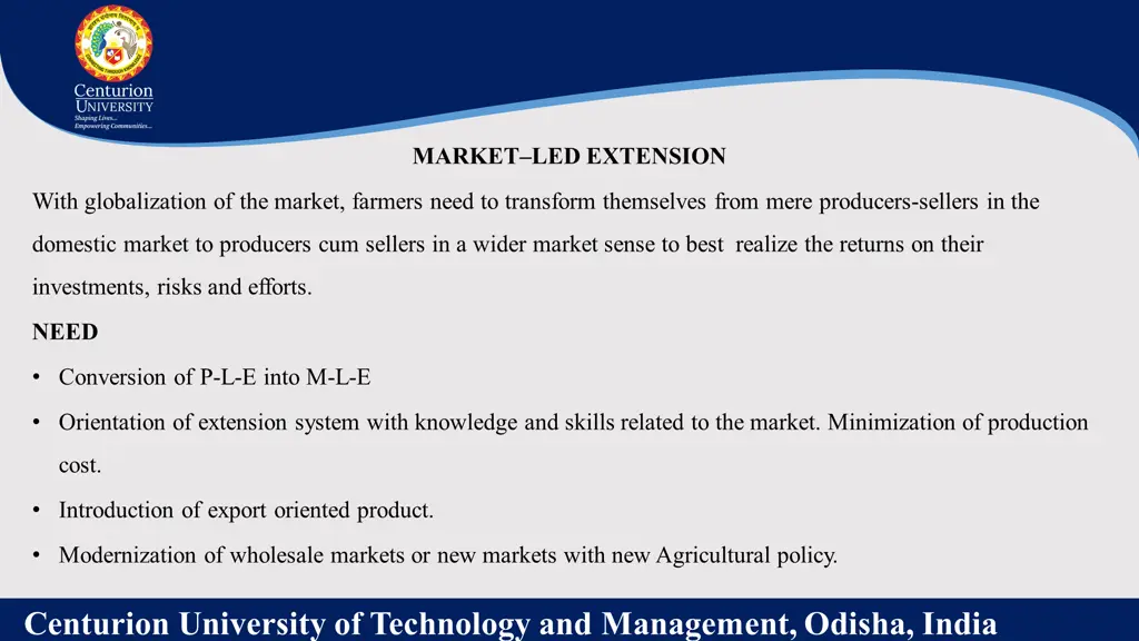 market led extension