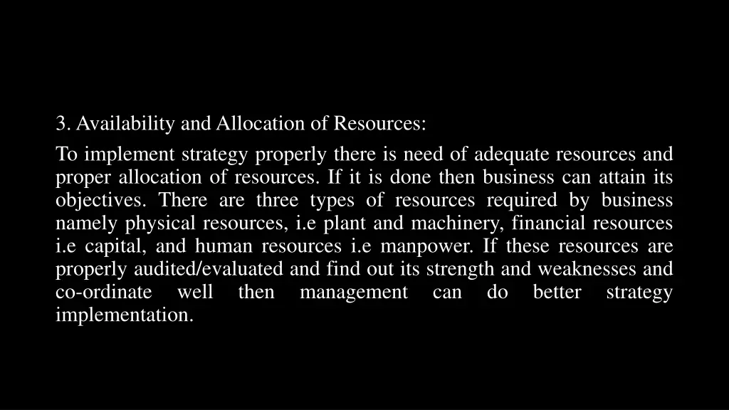 3 availability andallocation of resources