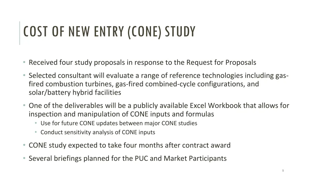 cost of new entry cone study