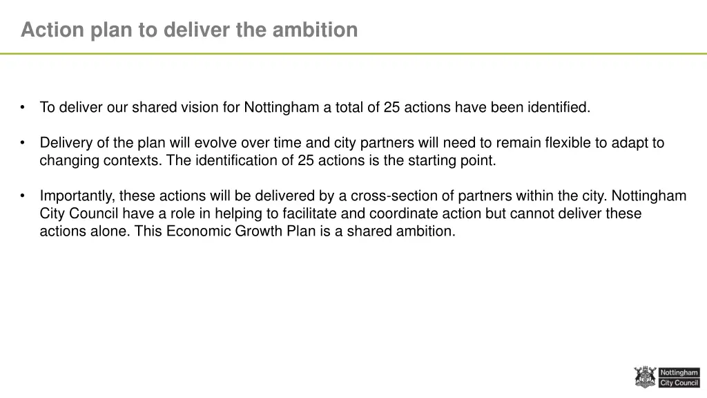 action plan to deliver the ambition