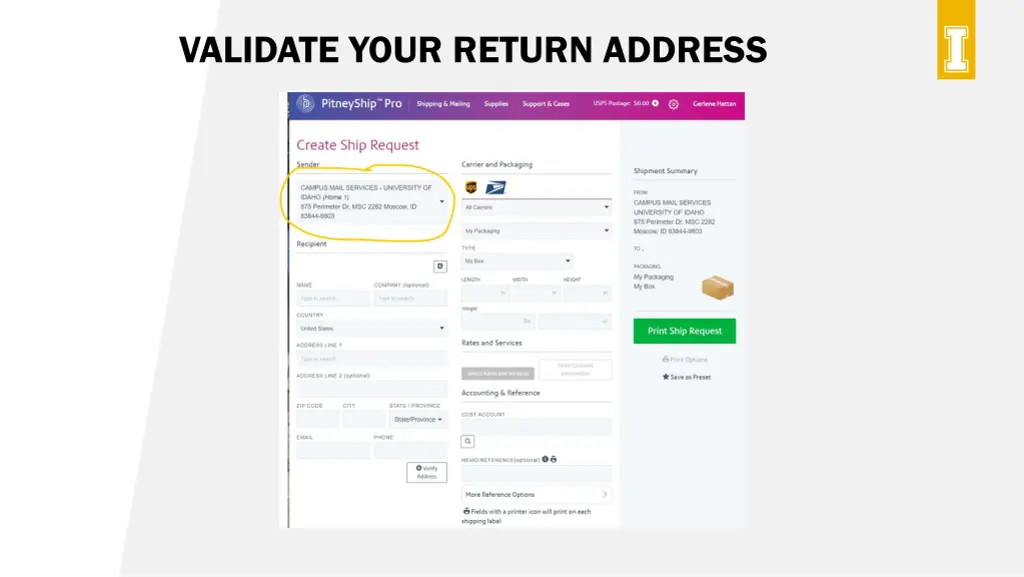 validate your return address