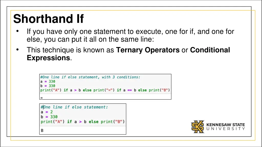 shorthand if if you have only one statement