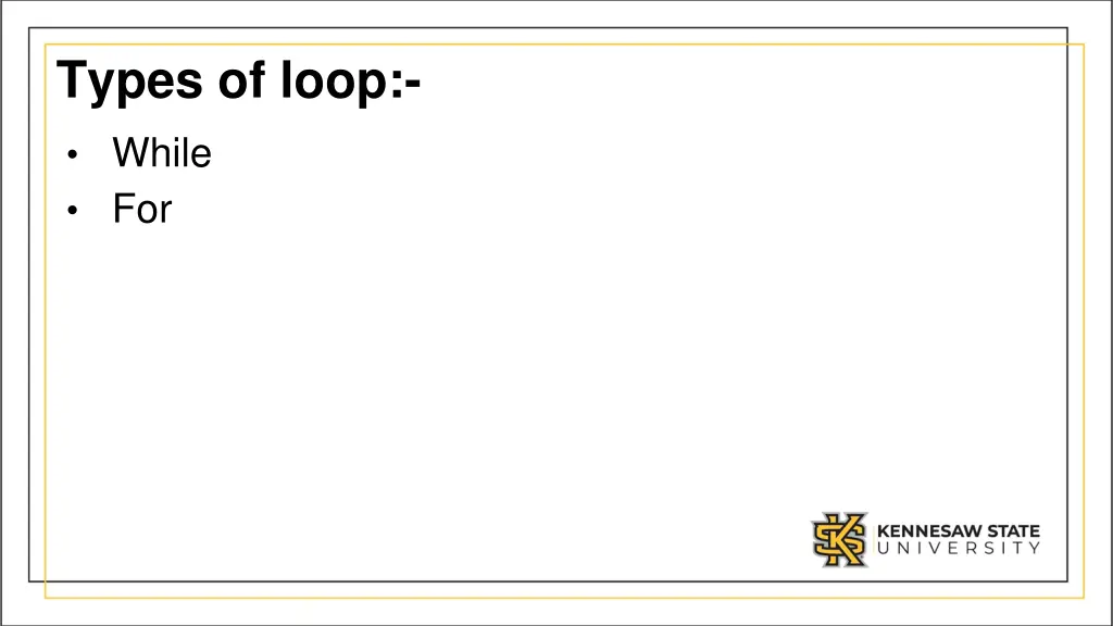 types of loop