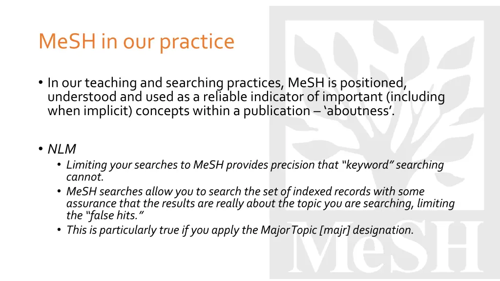 mesh in our practice