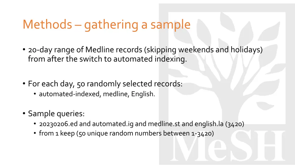 methods gathering a sample