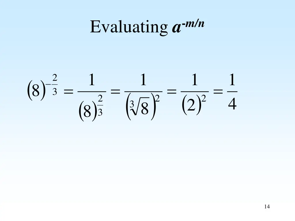 evaluating a m n