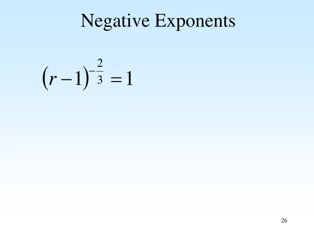 negative exponents