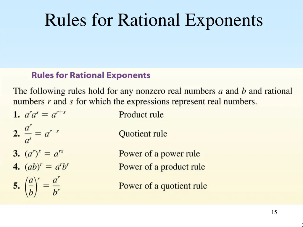 rules for rational exponents