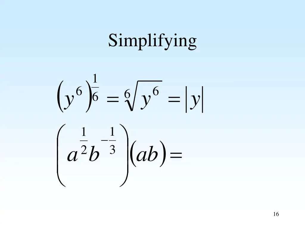 simplifying