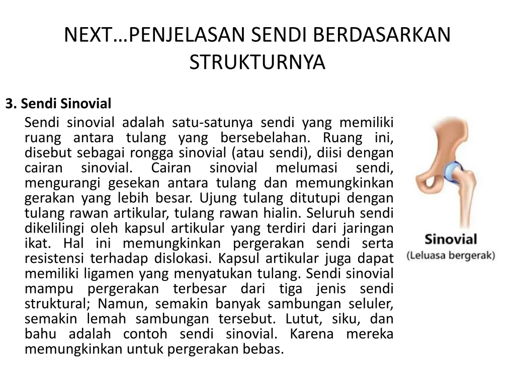 next penjelasan sendi berdasarkan strukturnya 1