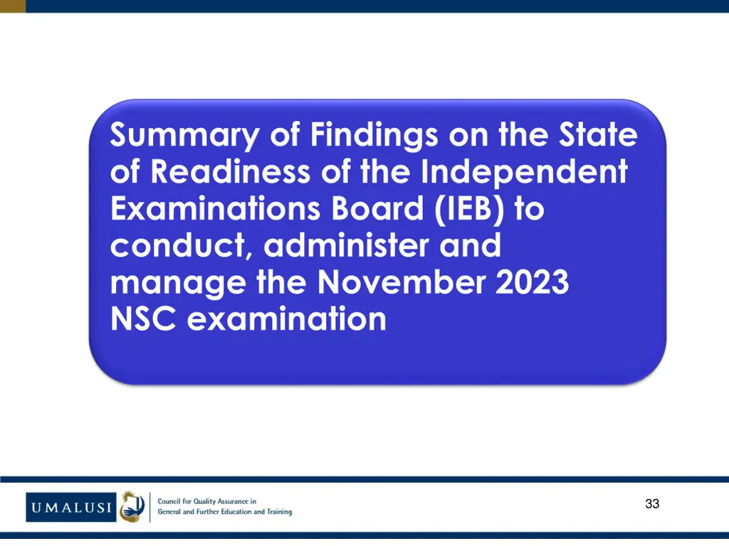 summary of findings on the state of readiness 1