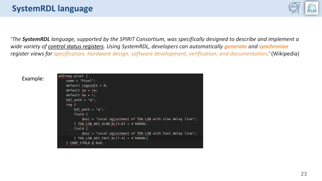 systemrdl language