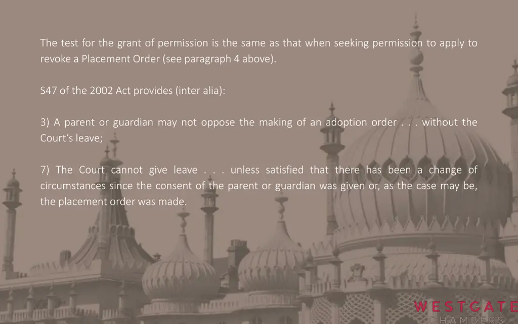 the test for the grant of permission is the same