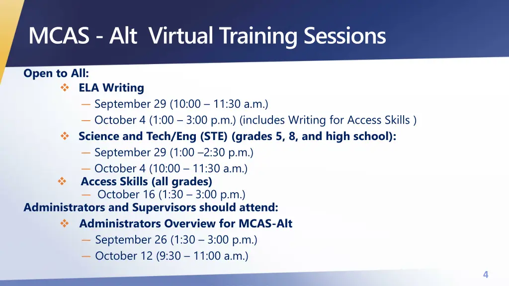 mcas alt virtual training sessions