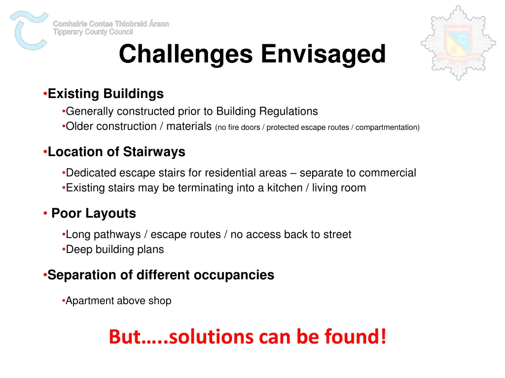 challenges envisaged