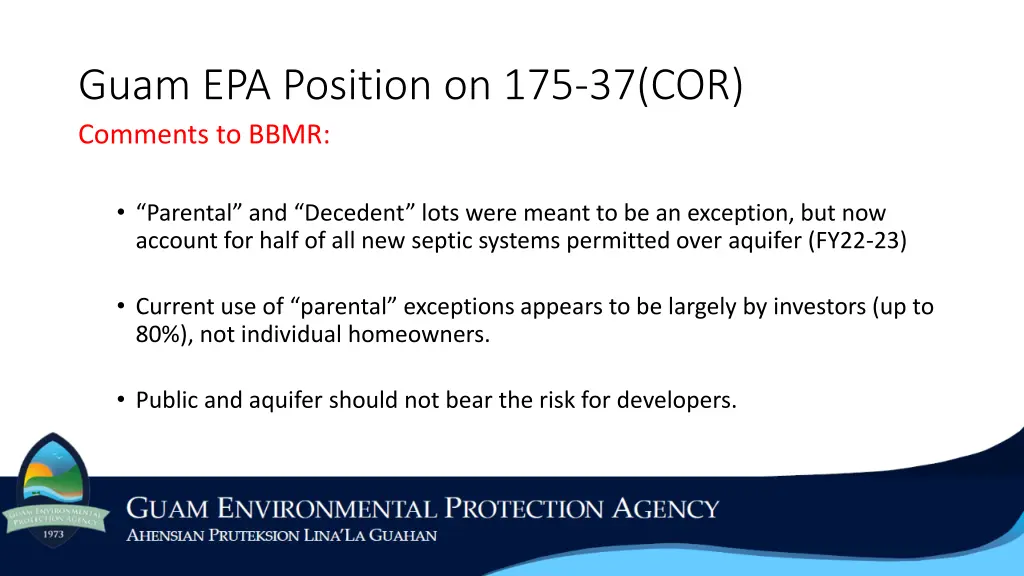 guam epa position on 175 37 cor comments to bbmr 1