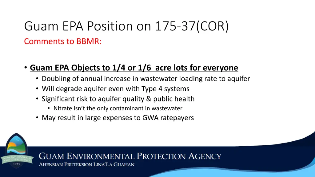 guam epa position on 175 37 cor comments to bbmr