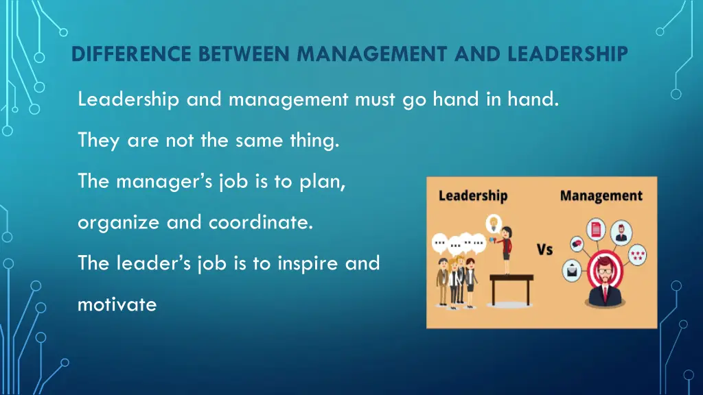 difference between management and leadership