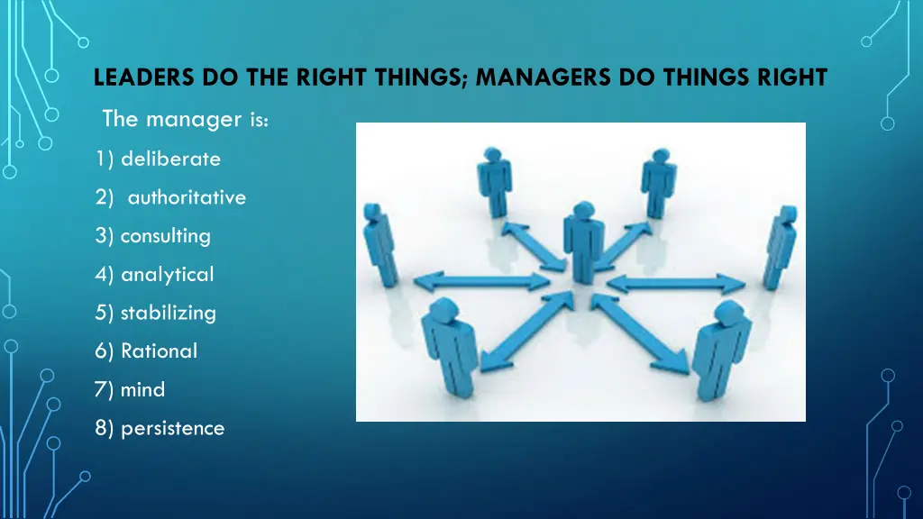 leaders do the right things managers do things