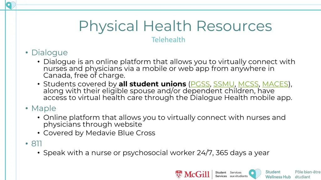 physical health resources telehealth