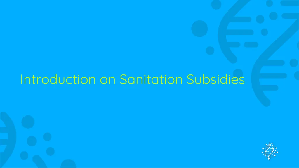 introduction on sanitation subsidies
