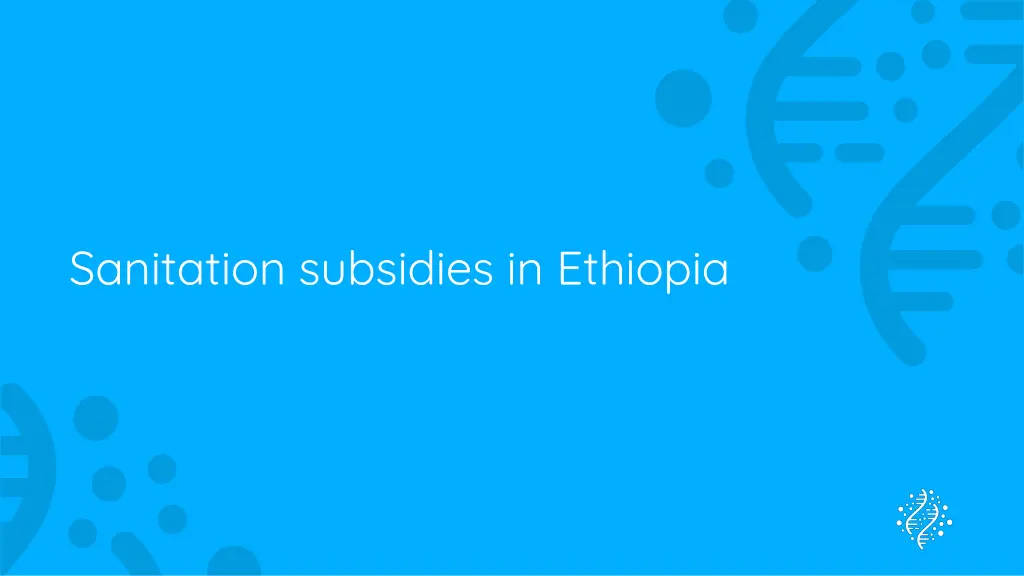 sanitation subsidies in ethiopia