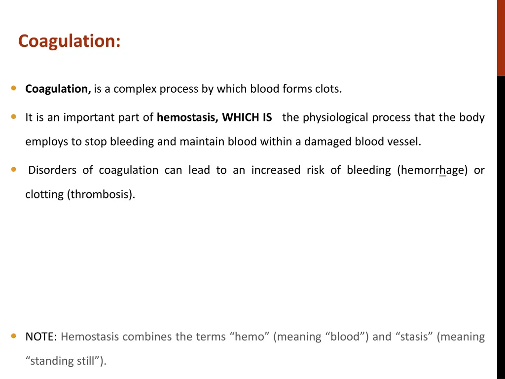 coagulation