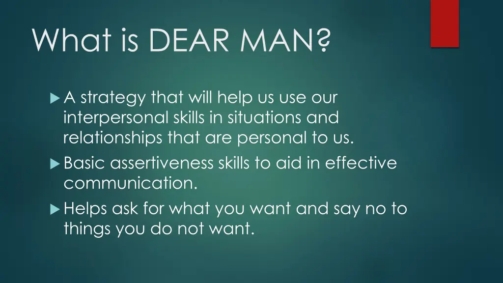 what is dear man