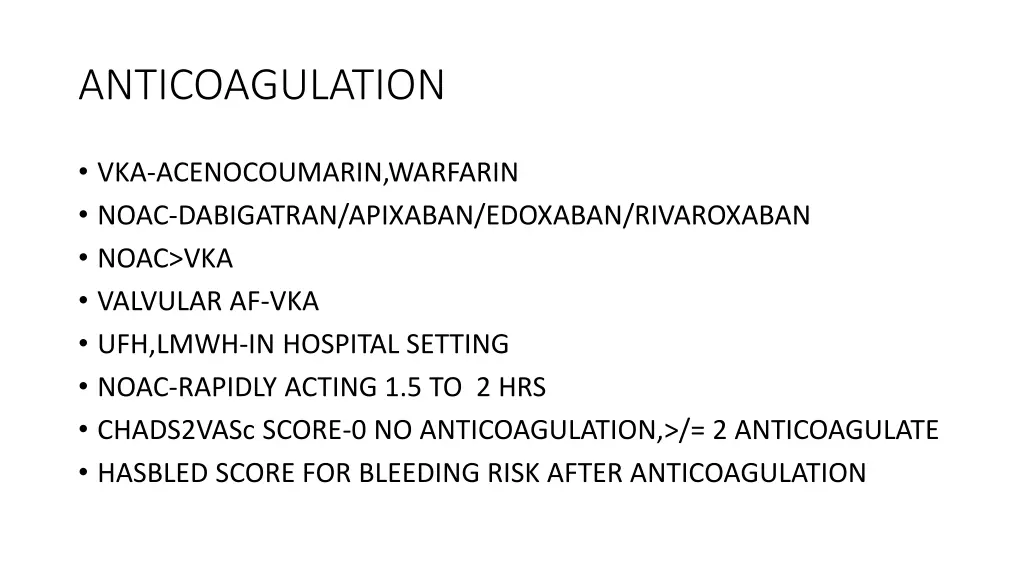 anticoagulation